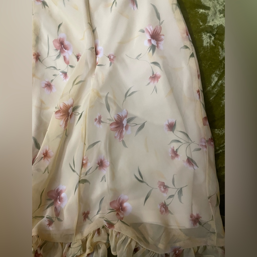 My Michelle Floral Flower yellow summer milk made dress cottage core ruffle - Picture 10 of 11